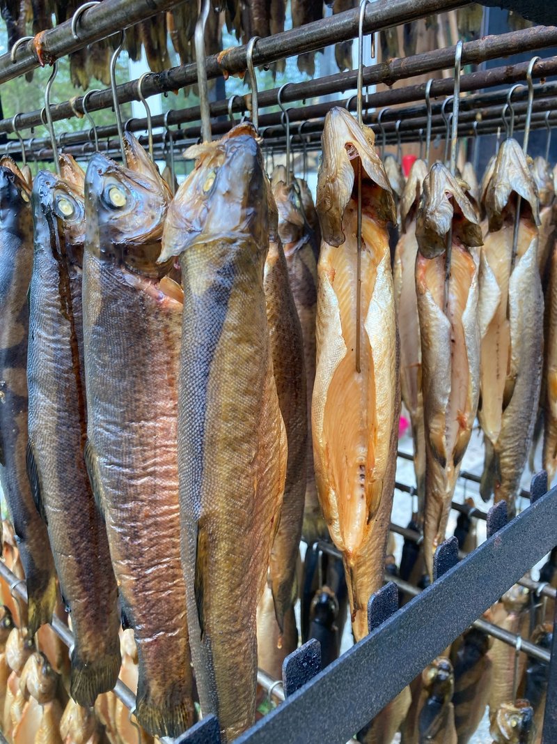 Frisch geräucherte Forellen